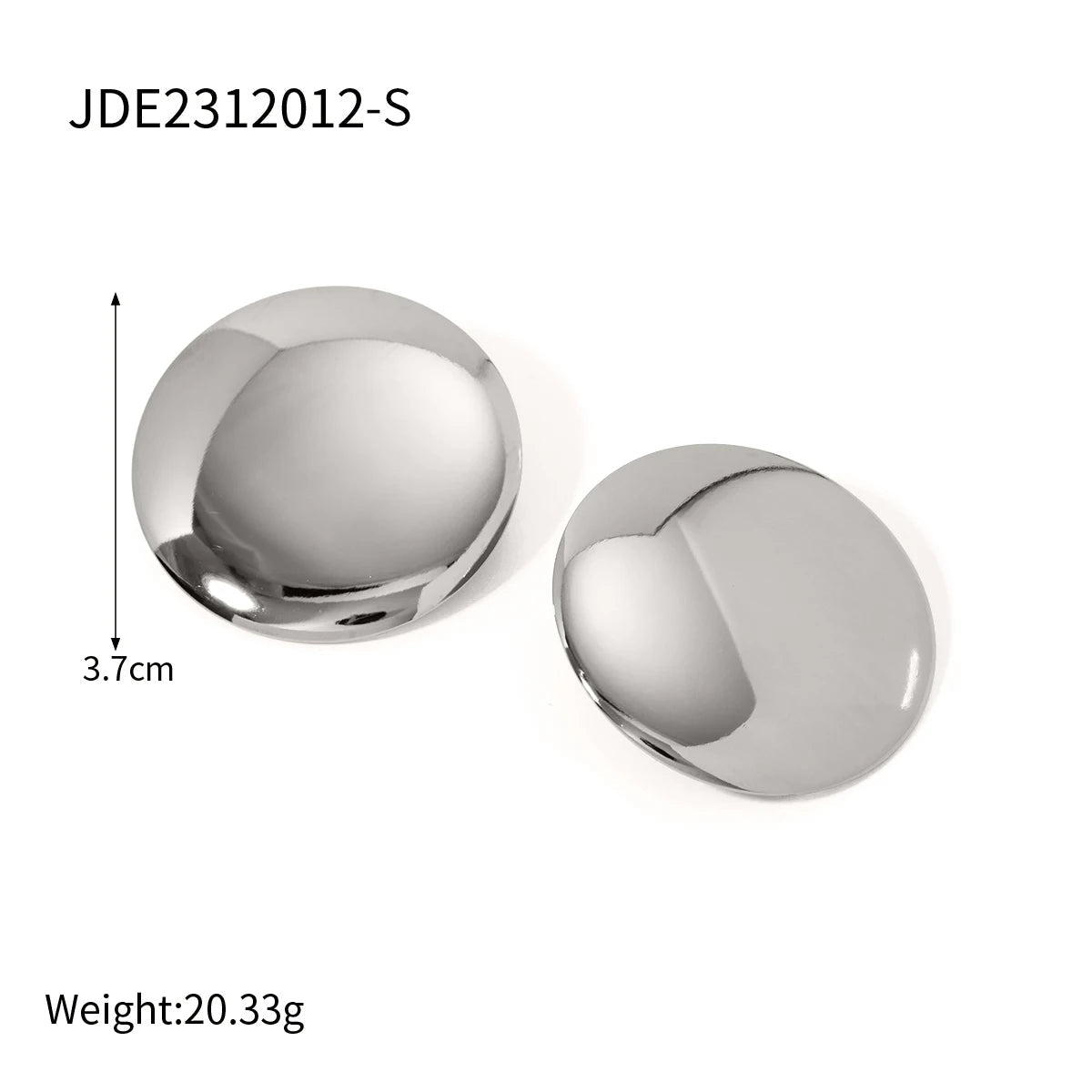 Minimalist Stainless Steel Glossy Round Earrings - WS JewelleryStainless Steel