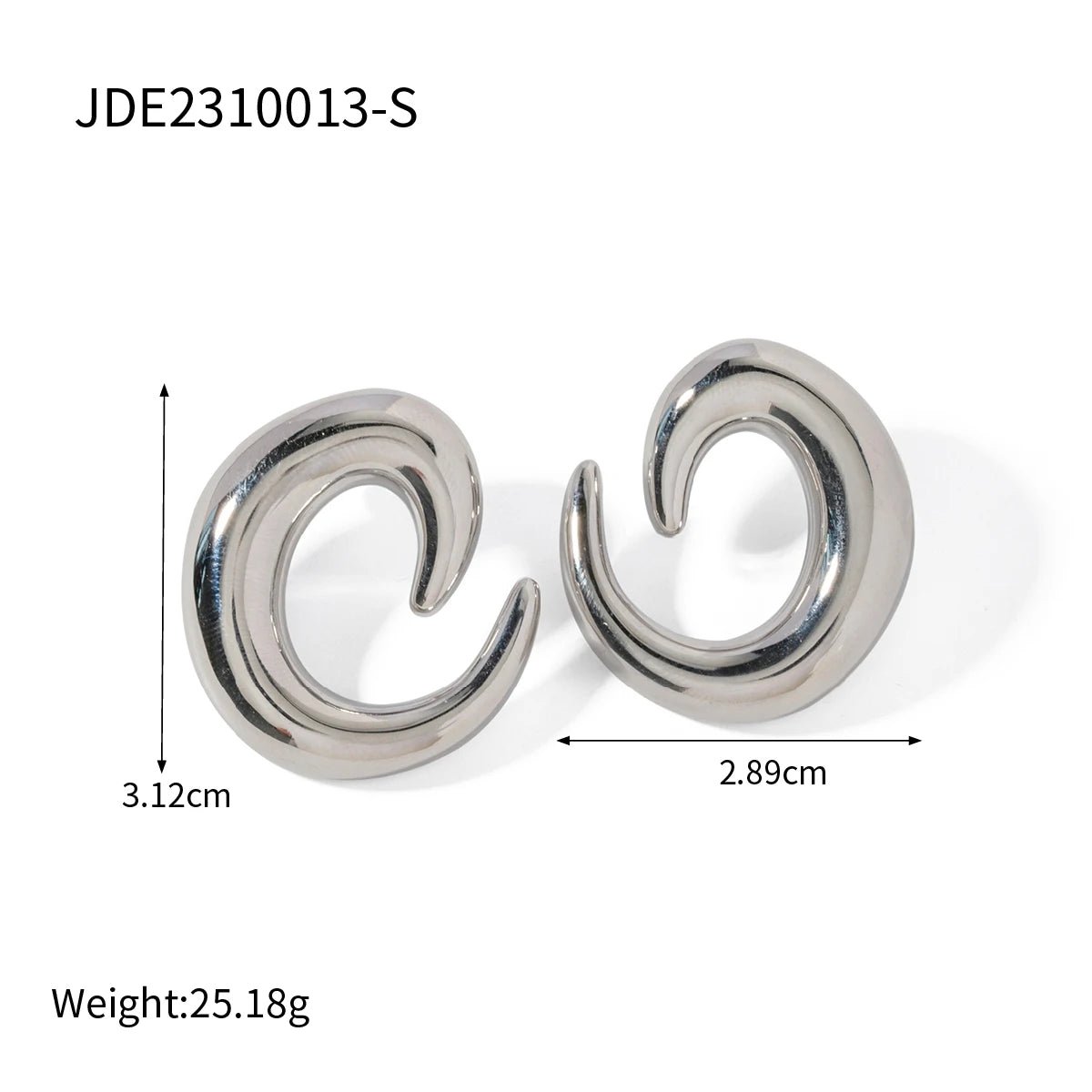 Minimalist Stainless Steel Waterproof Snail Circle Earrings - WS JewelleryStainless Steel