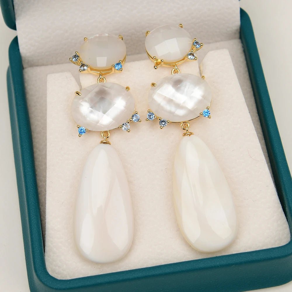 NecklacesNatural White Sea Shell Pearl Stud Earrings - WS JewelleryNatural Stone ColelctionNatural Stone EarringPearl Earring