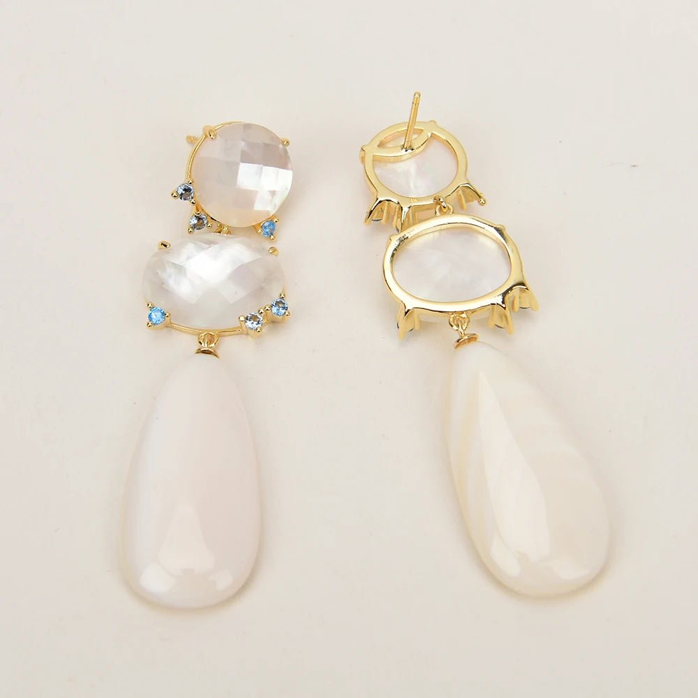 NecklacesNatural White Sea Shell Pearl Stud Earrings - WS JewelleryNatural Stone ColelctionNatural Stone EarringPearl Earring