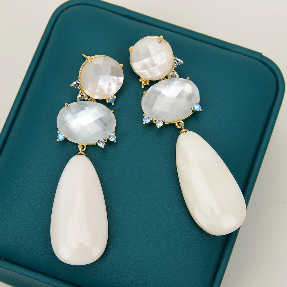 NecklacesNatural White Sea Shell Pearl Stud Earrings - WS JewelleryNatural Stone ColelctionNatural Stone EarringPearl Earring