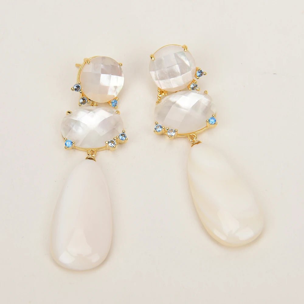 NecklacesNatural White Sea Shell Pearl Stud Earrings - WS JewelleryNatural Stone ColelctionNatural Stone EarringPearl Earring