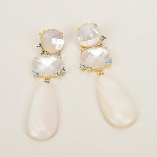 NecklacesNatural White Sea Shell Pearl Stud Earrings - WS JewelleryNatural Stone ColelctionNatural Stone EarringPearl Earring