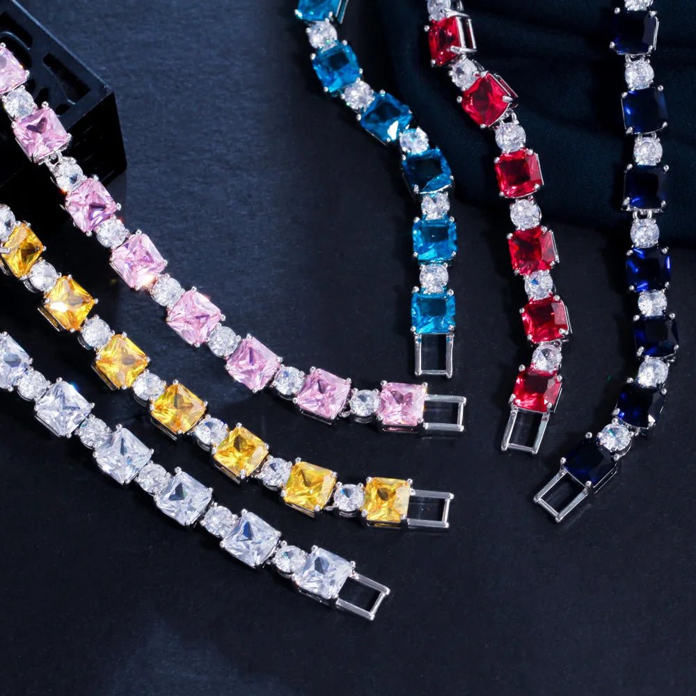 BraceletsPink Cube Tennis Chain Bracelet CB276 - WS JewelleryBraceletTennis Bracelet