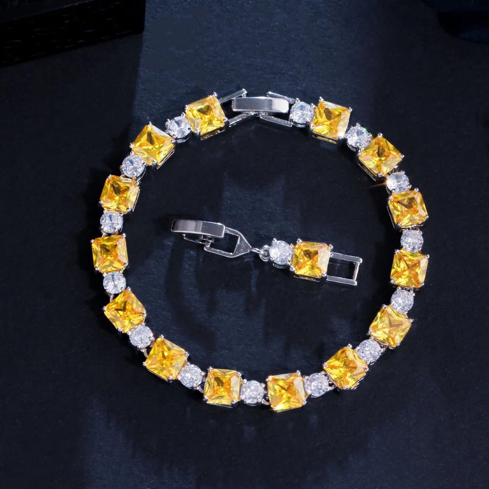BraceletsPink Cube Tennis Chain Bracelet CB276 - WS JewelleryBraceletTennis Bracelet