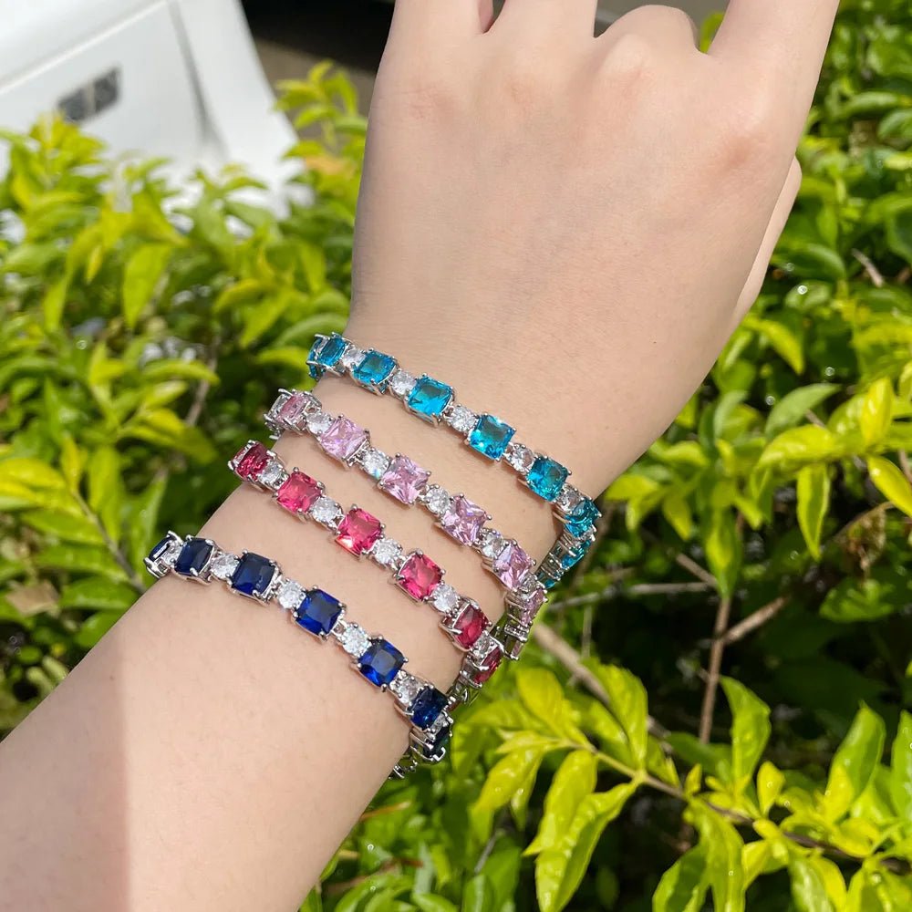BraceletsPink Cube Tennis Chain Bracelet CB276 - WS JewelleryBraceletTennis Bracelet