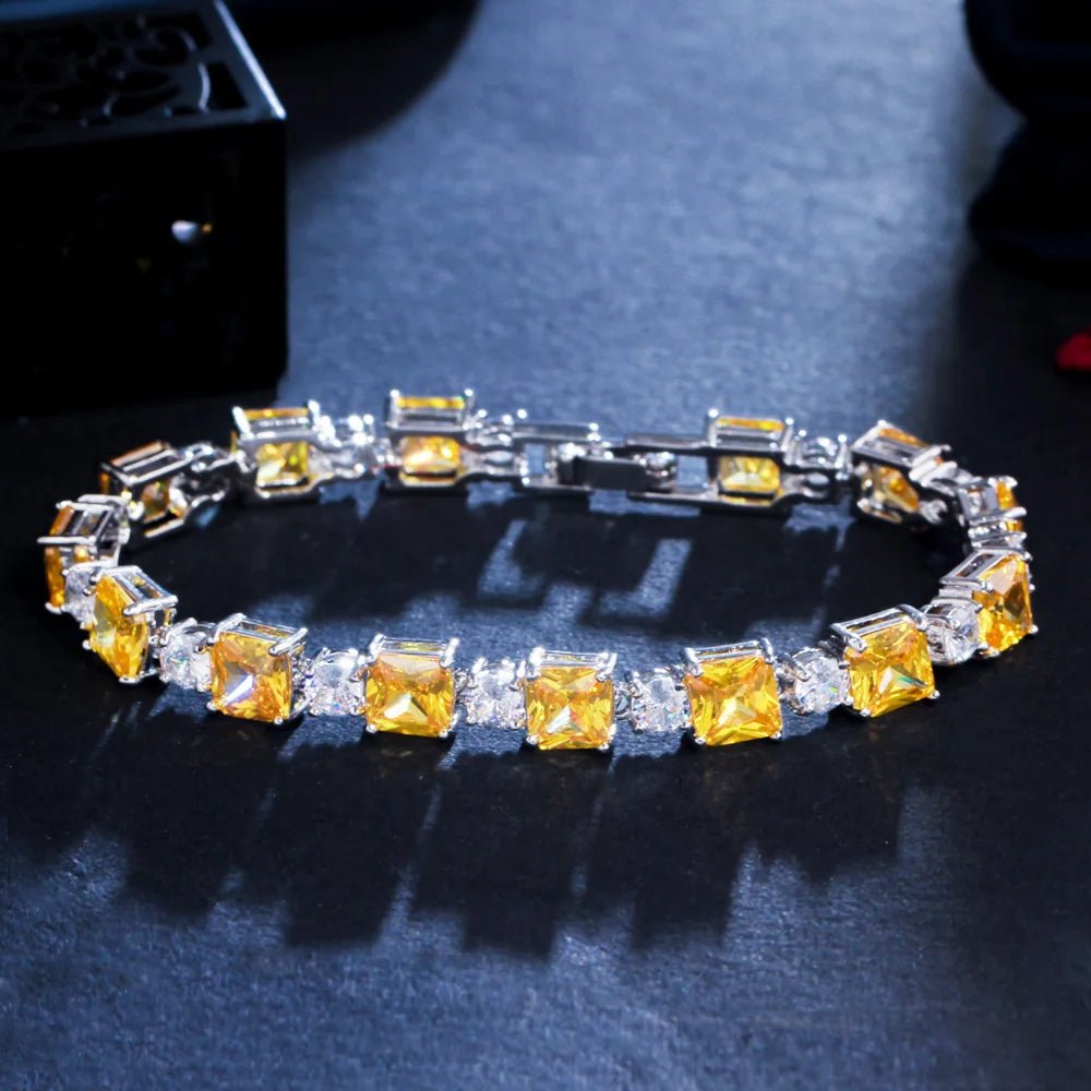 BraceletsPink Cube Tennis Chain Bracelet CB276 - WS JewelleryBraceletTennis Bracelet