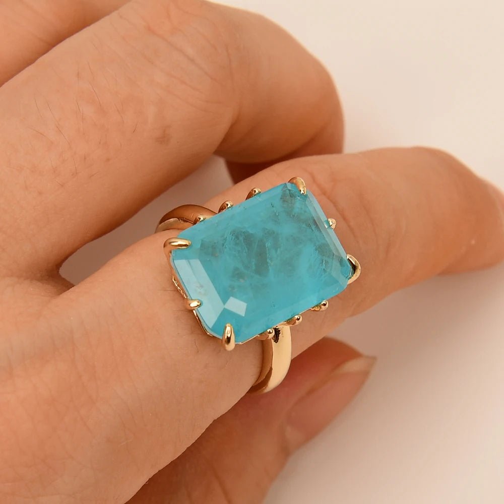 RingsRectangle Crystal Quartz Adjustable Ring - WS JewelleryNatural Stone ColelctionQuartz Ring