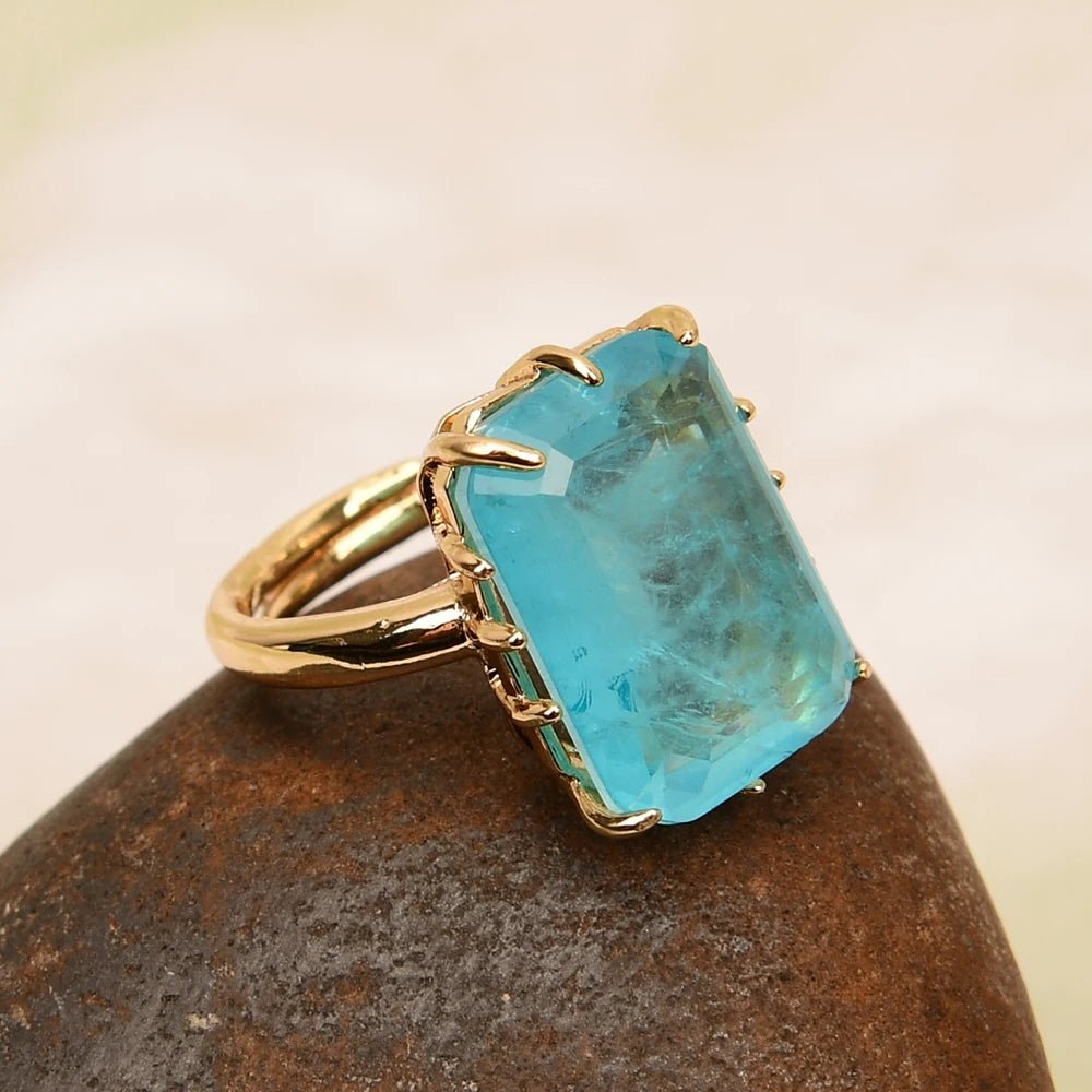 RingsRectangle Crystal Quartz Adjustable Ring - WS JewelleryNatural Stone ColelctionQuartz Ring