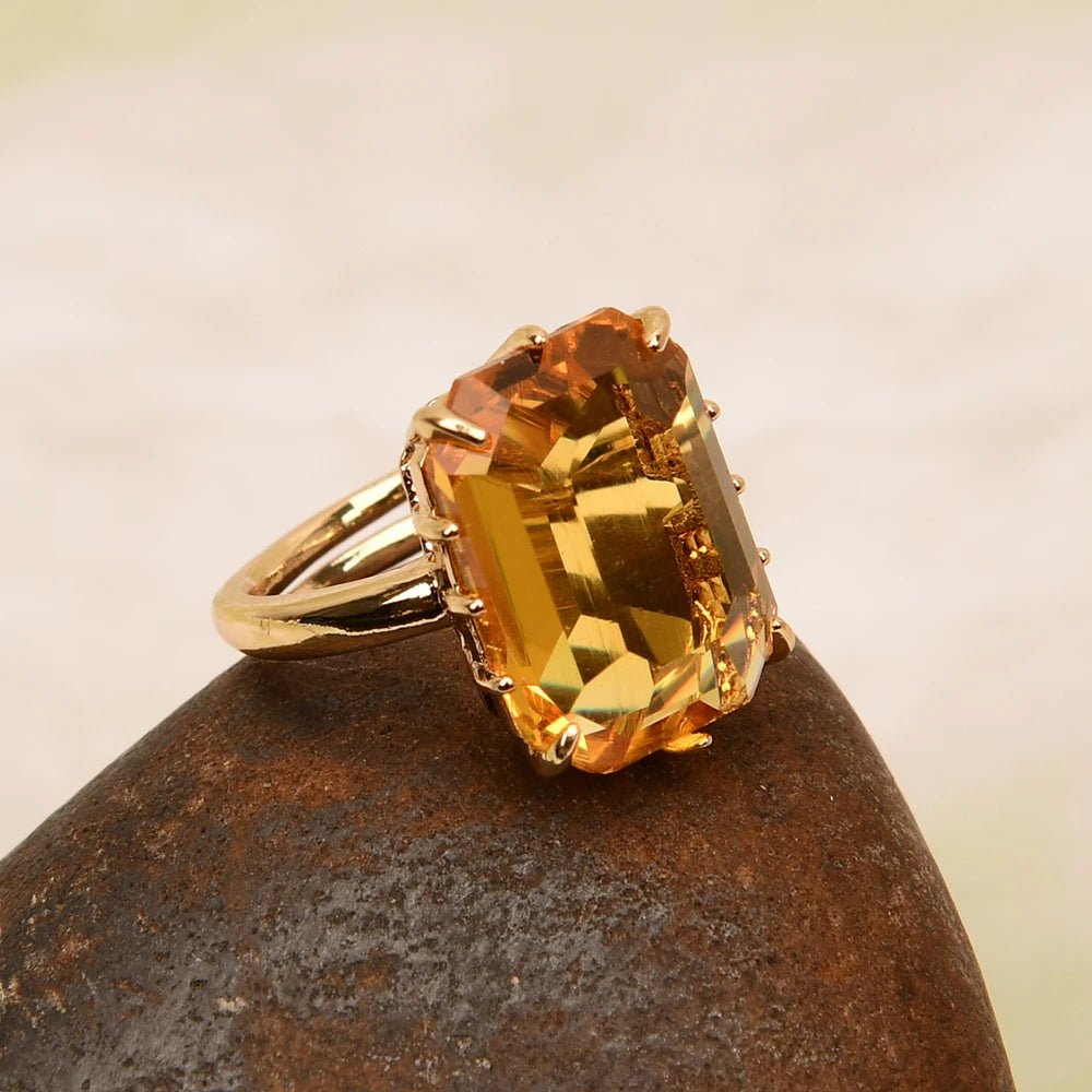 RingsRectangle Crystal Quartz Adjustable Ring - WS JewelleryNatural Stone ColelctionQuartz Ring