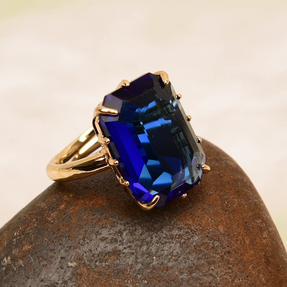 RingsRectangle Crystal Quartz Adjustable Ring - WS JewelleryNatural Stone ColelctionQuartz Ring