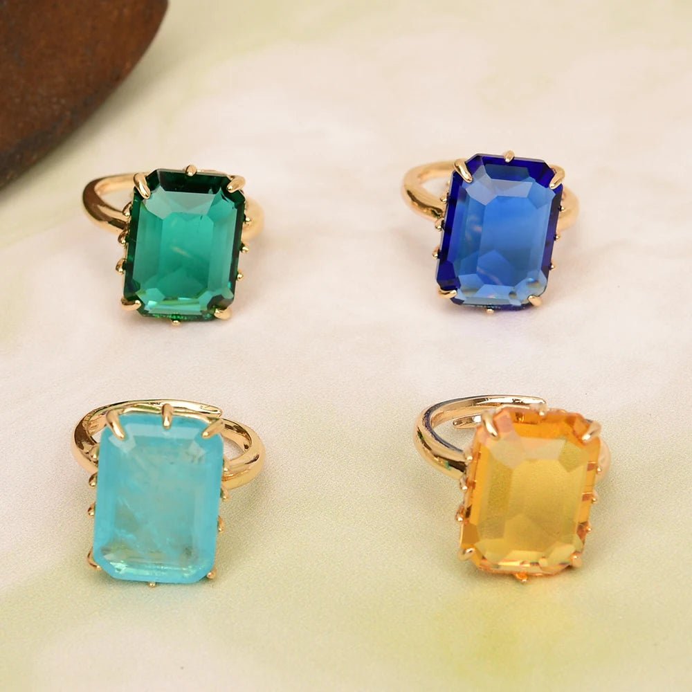 RingsRectangle Crystal Quartz Adjustable Ring - WS JewelleryNatural Stone ColelctionQuartz Ring