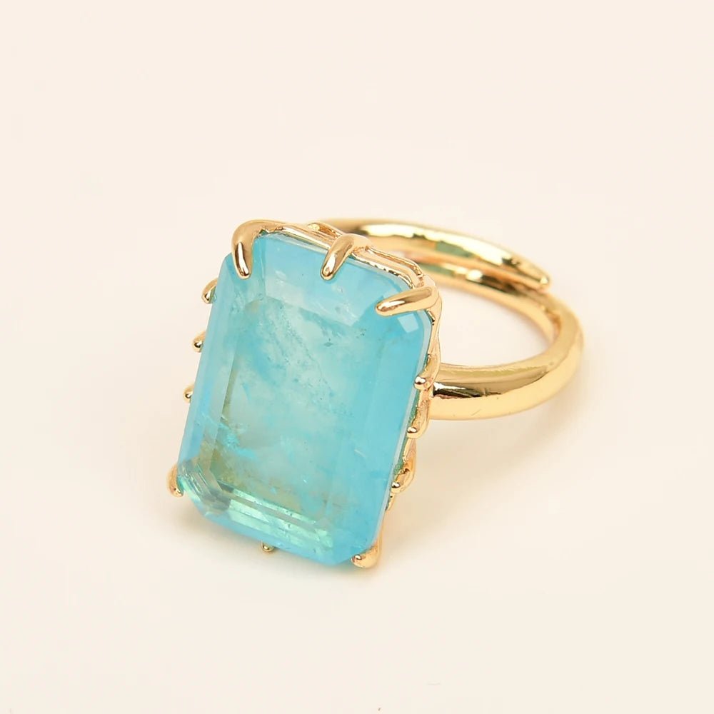 RingsRectangle Crystal Quartz Adjustable Ring - WS JewelleryNatural Stone ColelctionQuartz Ring
