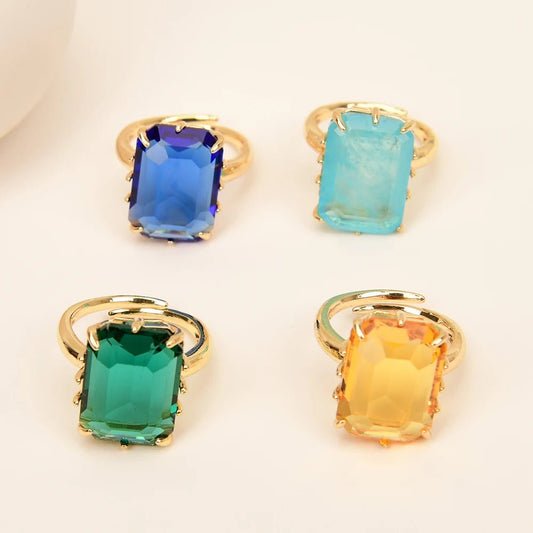 RingsRectangle Crystal Quartz Adjustable Ring - WS JewelleryNatural Stone ColelctionQuartz Ring