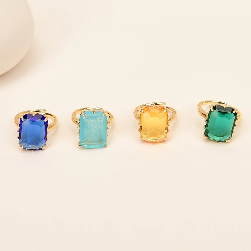 RingsRectangle Crystal Quartz Adjustable Ring - WS JewelleryNatural Stone ColelctionQuartz Ring