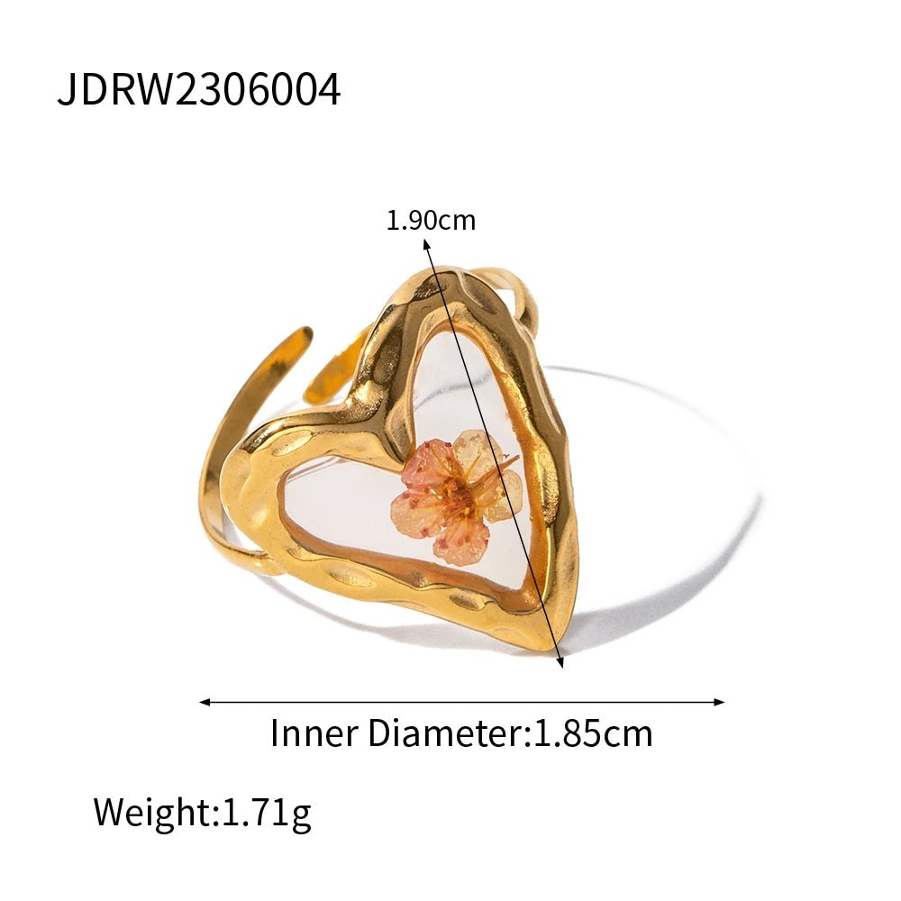 Retro Eternal Flower 18K GP Adjustable Stainless Steel Waterproof Ring - WS JewelleryStainless Steel