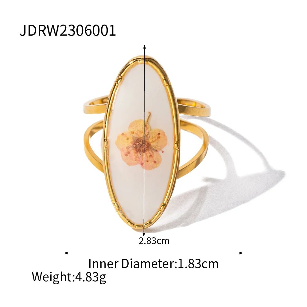 Retro Eternal Flower 18K GP Adjustable Stainless Steel Waterproof Ring - WS JewelleryStainless Steel