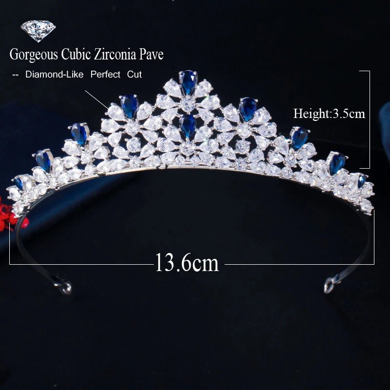 TiarasRoyal Blue Flower Crown Tiara A027 - WS JewelleryBridal TiaraHair AccessoriesQueen Tiara