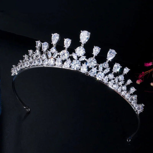 TiarasRoyal Shiny Wedding Tiara Crowns A015 - WS JewelleryBridal TiaraHair AccessoriesQueen Tiara