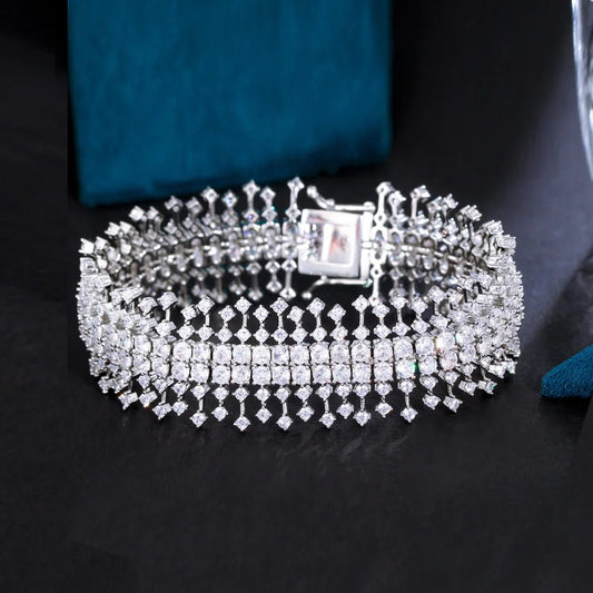 BraceletsSparkling Luxury Chunky Bracelets CB309 - WS JewelleryBraceletBridal BraceletTennis Bracelet
