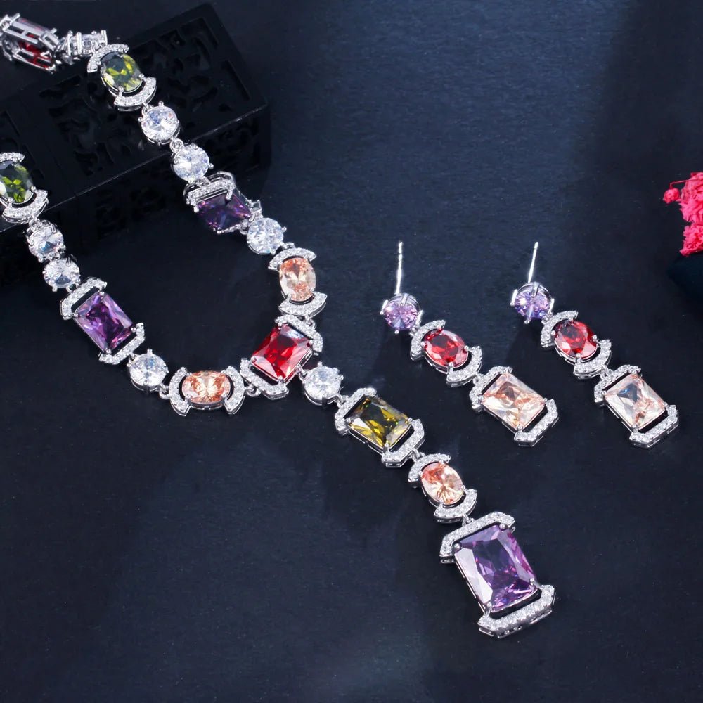 Jewellery SetSparkling Multicolor Wedding Necklace Bridal Jewelry Sets T571 - WS JewelleryBridal Jewelery SetJewellery Set