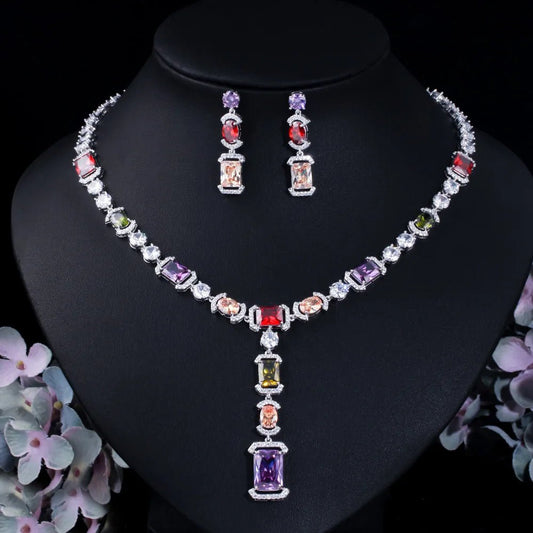 Jewellery SetSparkling Multicolor Wedding Necklace Bridal Jewelry Sets T571 - WS JewelleryBridal Jewelery SetJewellery Set