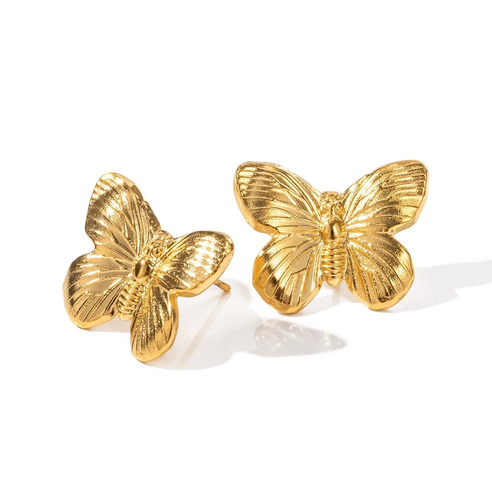 Stainless Steel Butterfly Insect Stud Earrings Necklaces Rings Bracelets - WS JewelleryStainless Steel