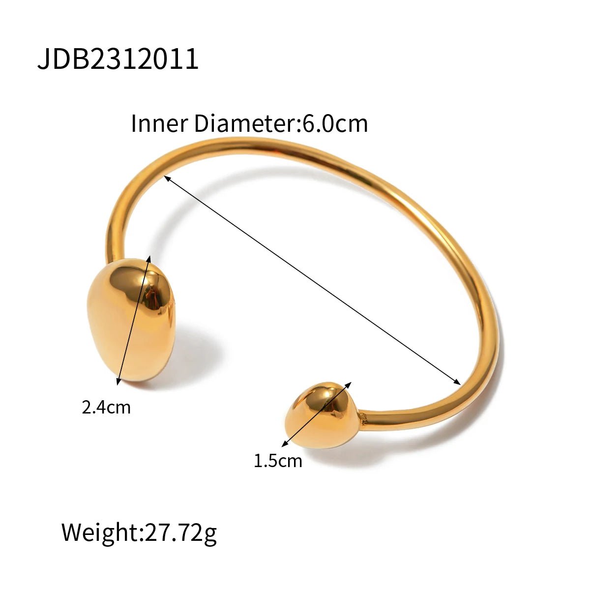 Stainless Steel GP Geometric Open Bracelet - WS JewelleryStainless Steel