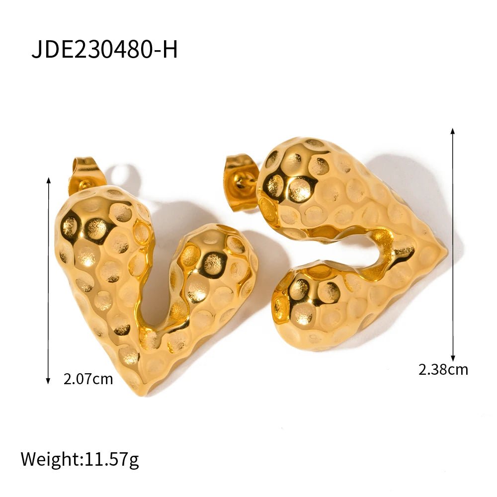 Stainless Steel Heart Love Stud Earrings - WS JewelleryStainless Steel