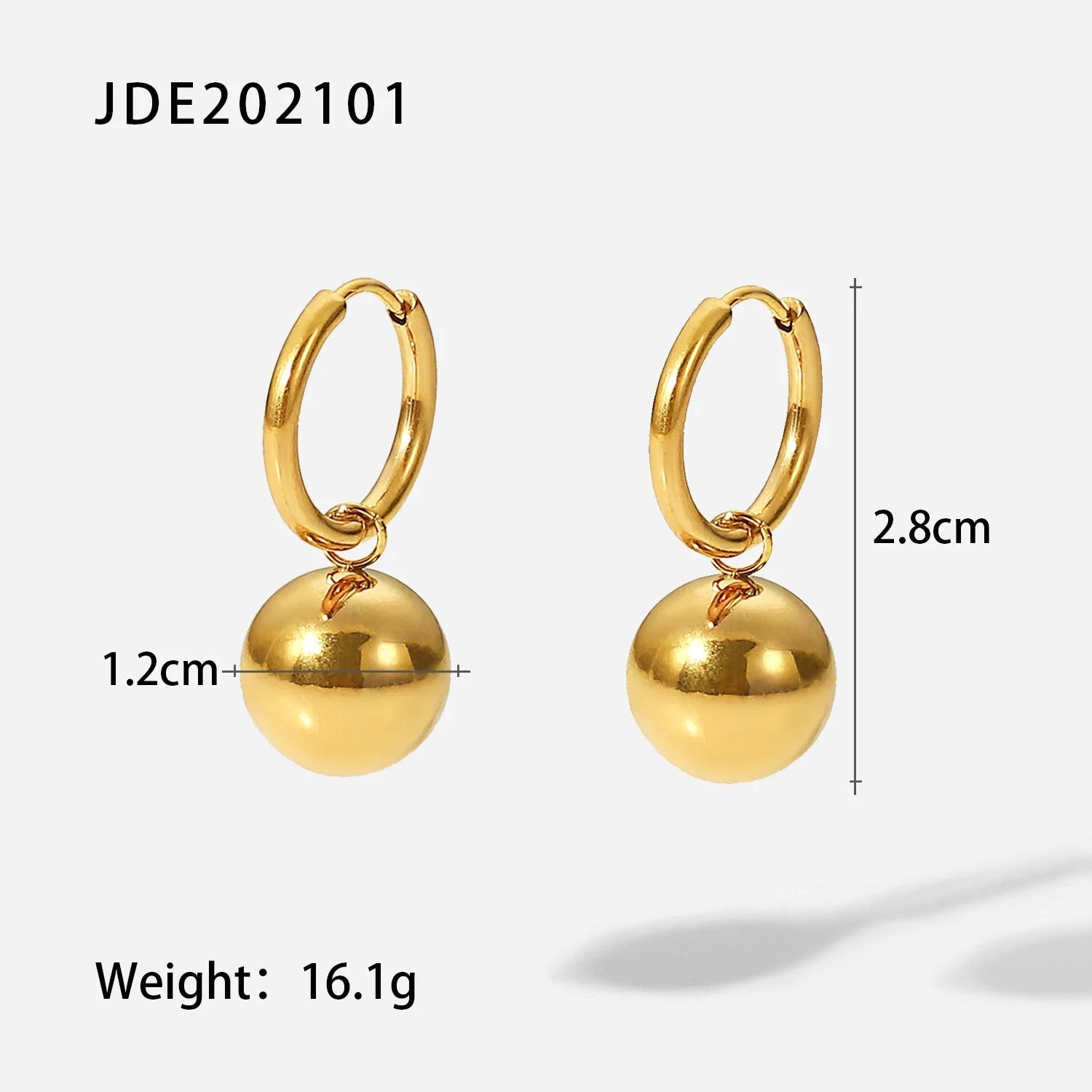 Stainless Steel Solid Ball Pendant Earrings - WS JewelleryStainless Steel