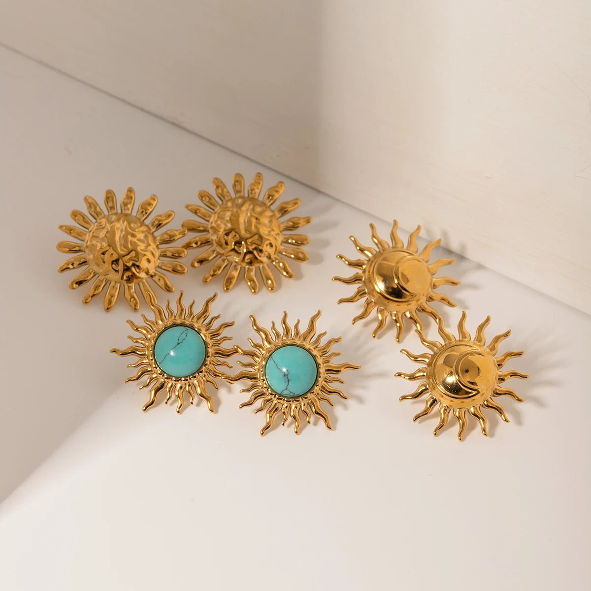 Stainless Steel Sun Flower Ear Clip Earrings - WS JewelleryStainless Steel