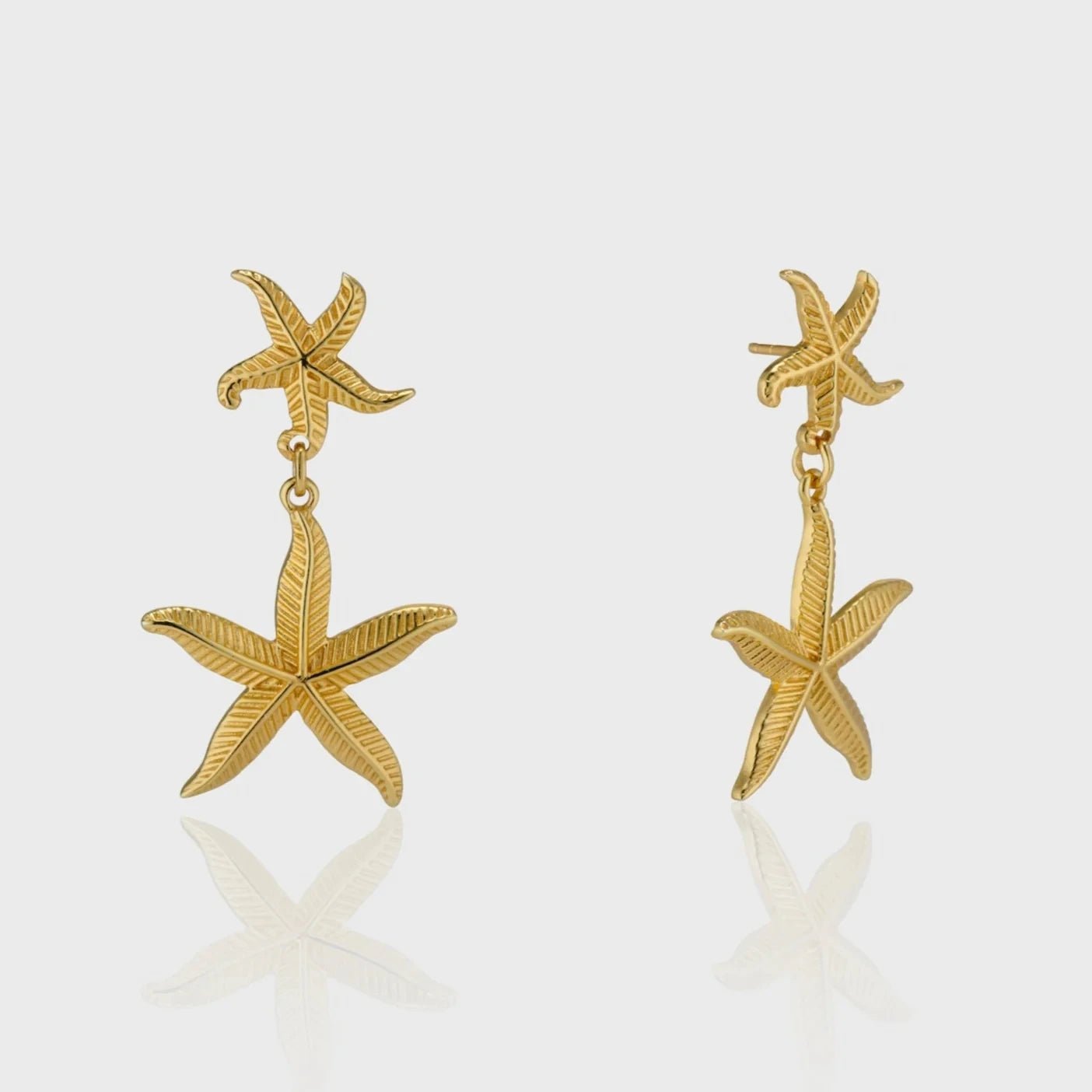 Stainless Steel Waterproof Double Drop Starfish Earrings - WS JewelleryStainless Steel