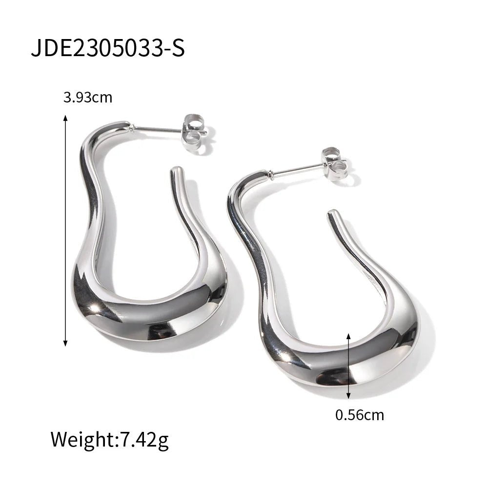 Stainless Steel Waterproof Drop Half Empty Stud Earrings Necklaces - Multiple - WS JewelleryStainless Steel