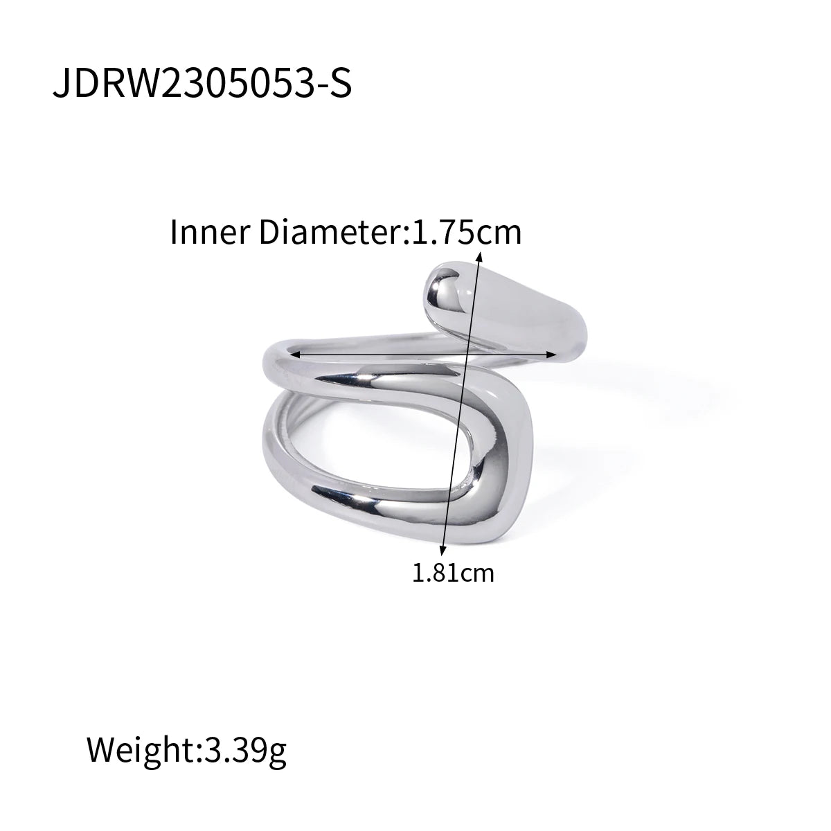 Stainless Steel Waterproof Geometric Hollow Layered Wide Ring - WS JewelleryStainless Steel