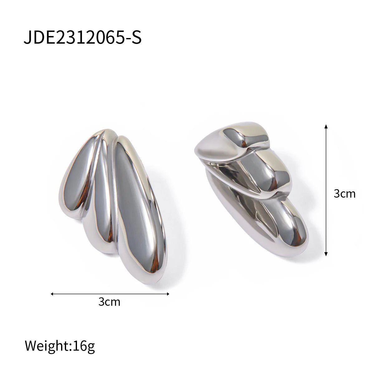 Stainless Steel Waterproof Wing Earrings - WS JewelleryStainless Steel