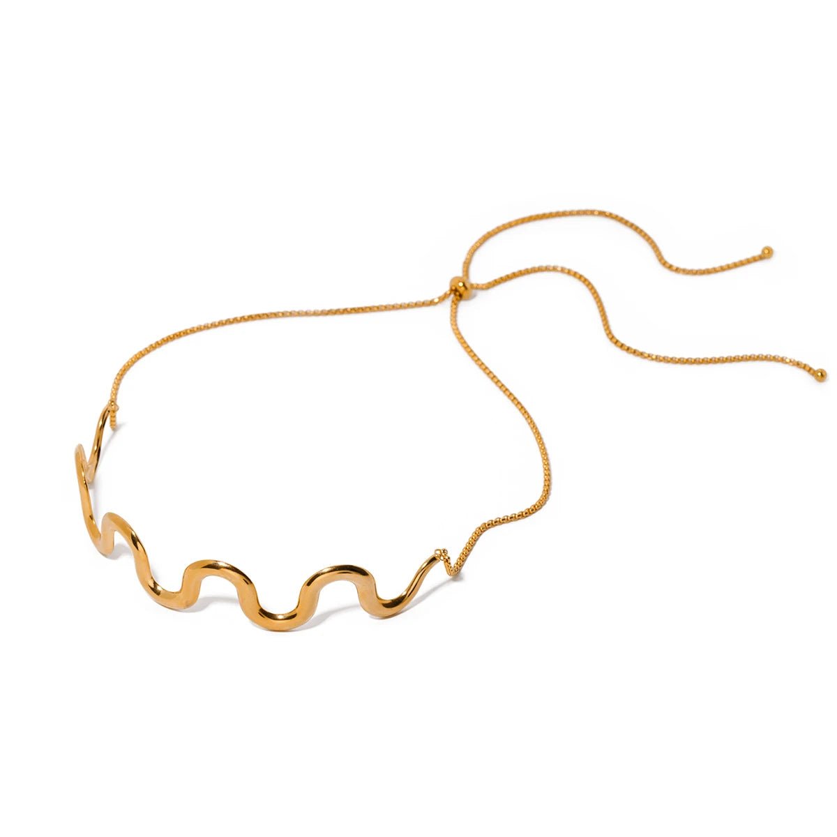Stainless Steel Wave Bracelet Choker Bracelet - WS JewelleryStainless Steel