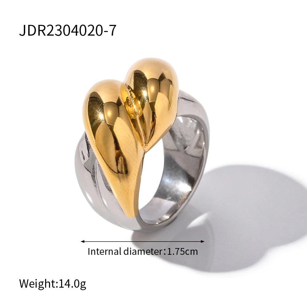 Stylish Unique Stainless Steel Water Drop Geometric Finger Wide Ring - WS JewelleryStainless Steel