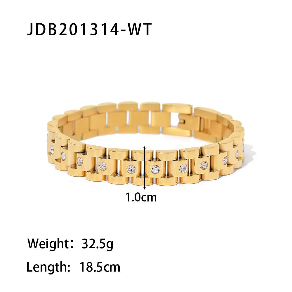 Tarnish Free Stainless Steel Gold Plated Detachable Wristbands Bracelets Bangles - WS JewelleryStainless Steel