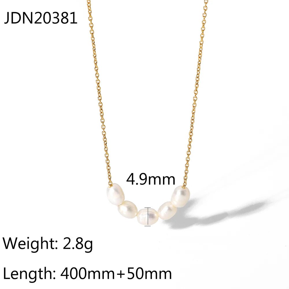 Tarnish Free Stainless Steel Minimalist Natural Pearl Beads Necklace - WS JewelleryStainless Steel