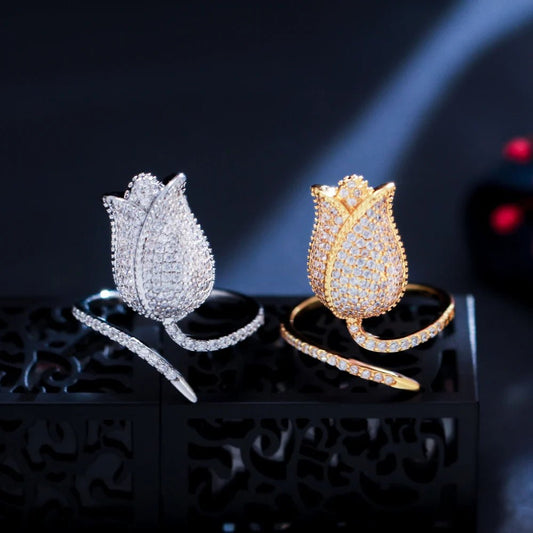 RingsTulips Flower Micropave Adjustable Ring R200 - WS Jewellerycocktailringringtulips ring