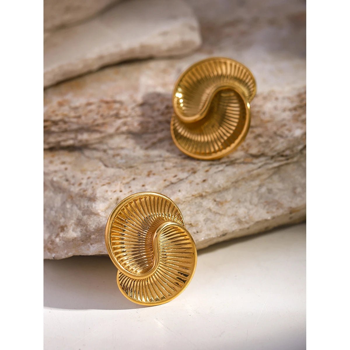 Vintage Twisted Chunky 18K PVD Gold Stainless Steel Earring - WS JewelleryStainless Steel