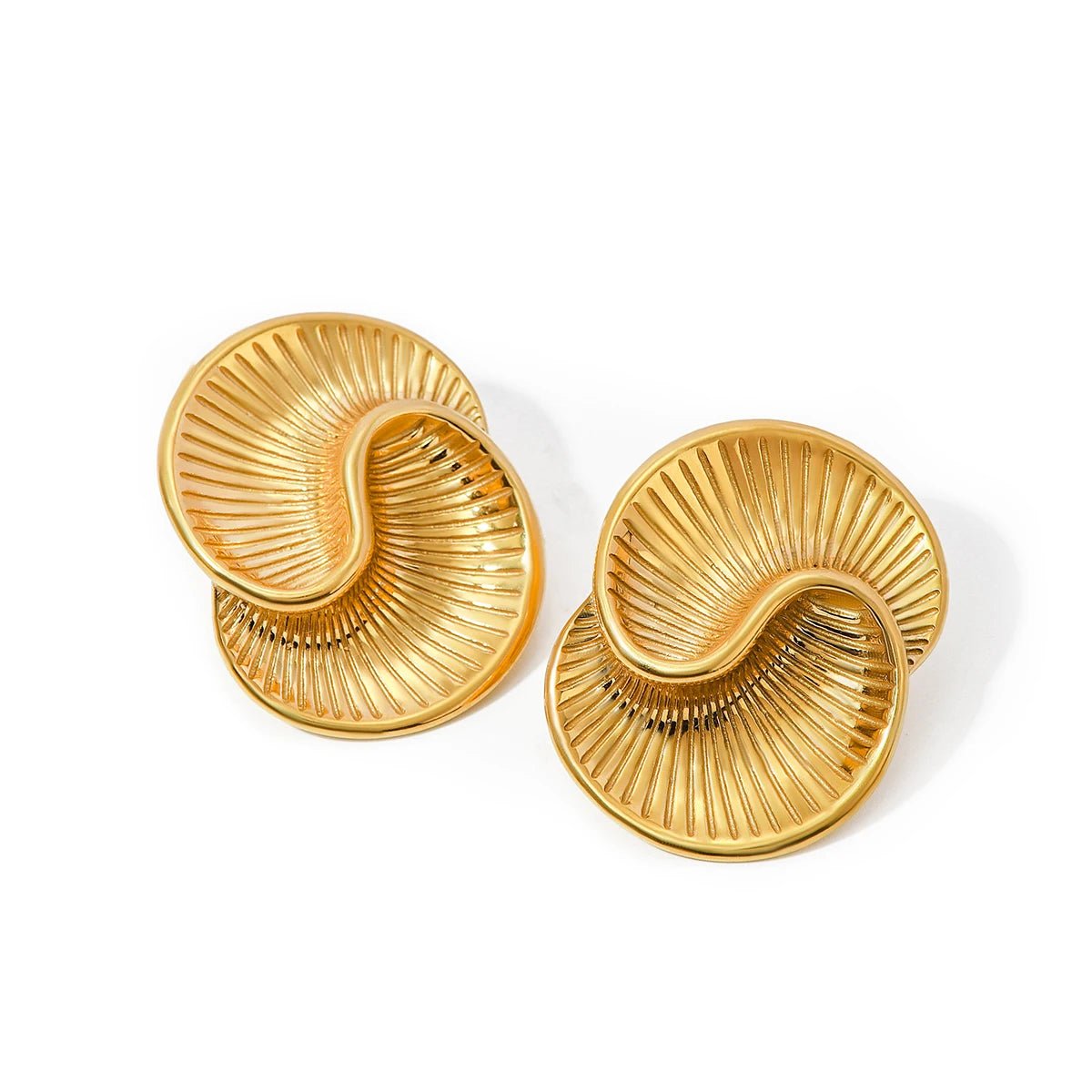 Vintage Twisted Chunky 18K PVD Gold Stainless Steel Earring - WS JewelleryStainless Steel