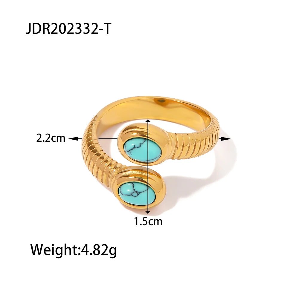 Waterproof 18k Gold Plated Stainless Steel Open Rings - WS JewelleryStainless Steel