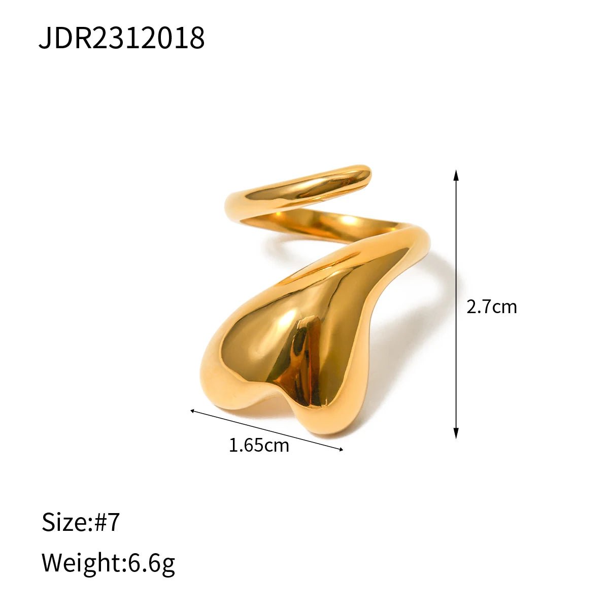 Waterproof Love Wrap Adjustable Open Rings - WS JewelleryStainless Steel