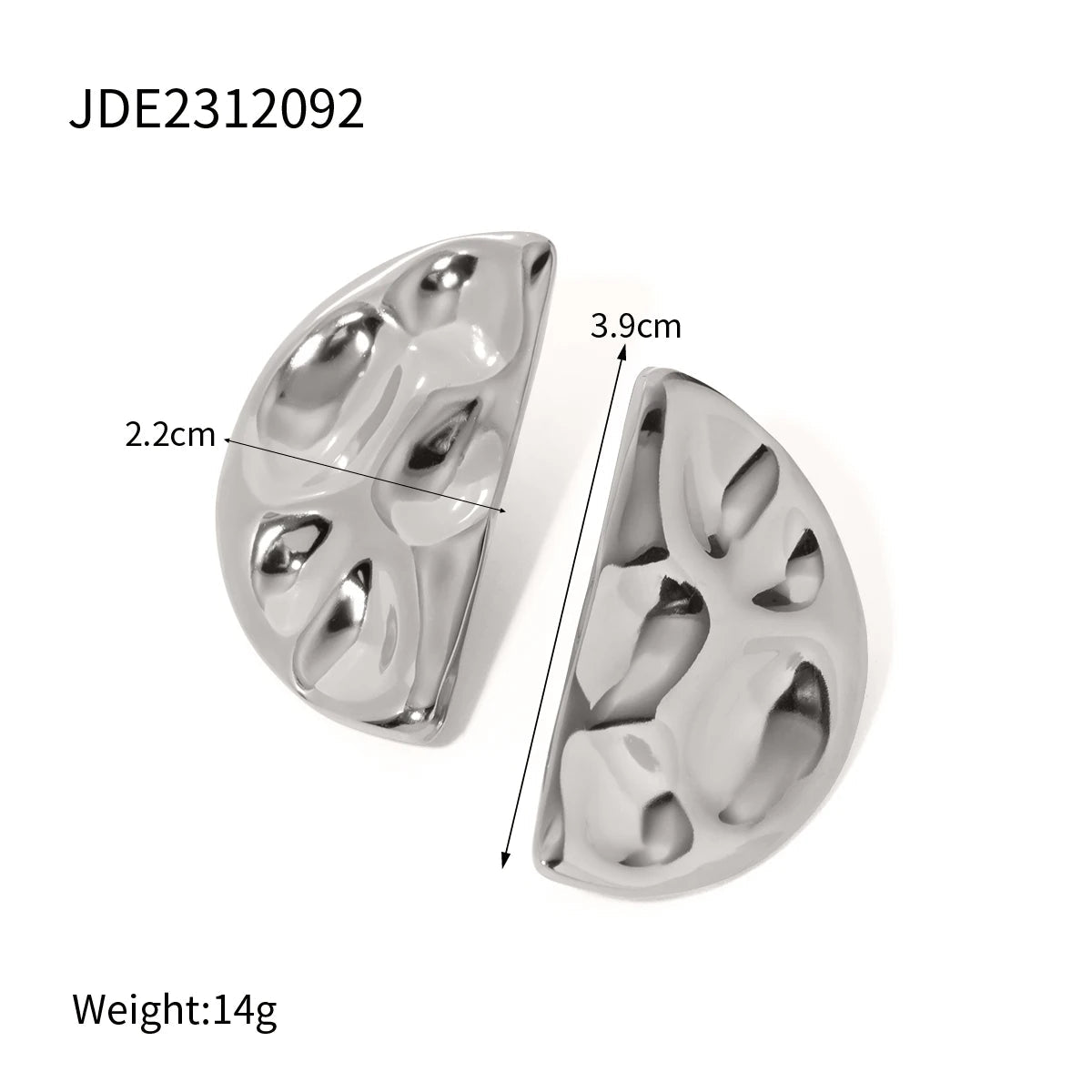 Waterproof Stainless Steel Trendy Round Stud Earrings - WS JewelleryStainless Steel