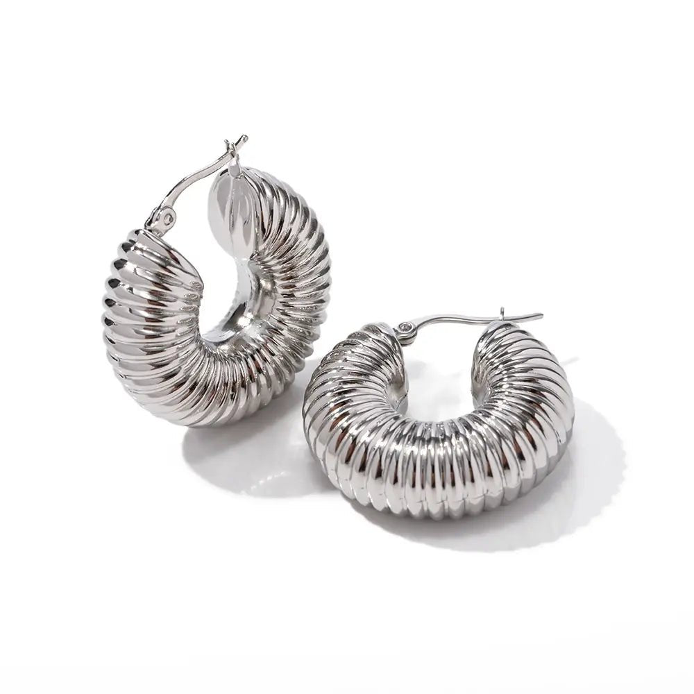 Waterproof Statement Stainless Geometric Steel Hollow Earrings - WS JewelleryStainless Steel